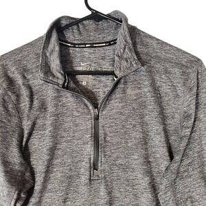 Nike Running Dri-FIT Quarter Zip Pullover Gray Space Dye 683485-021 Mens S